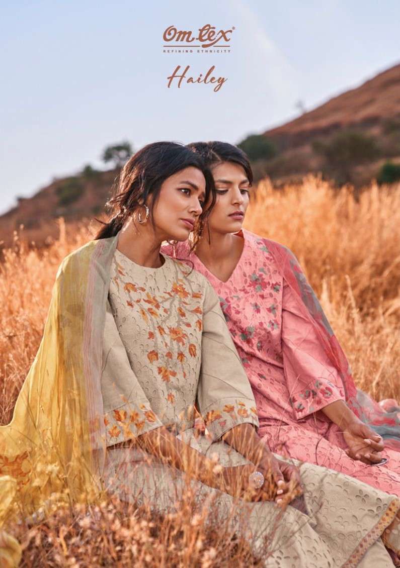 OMTEX HAILEY LAWN COTTON BORDER EMBROIDERY SALWAR SUITS AT W...
