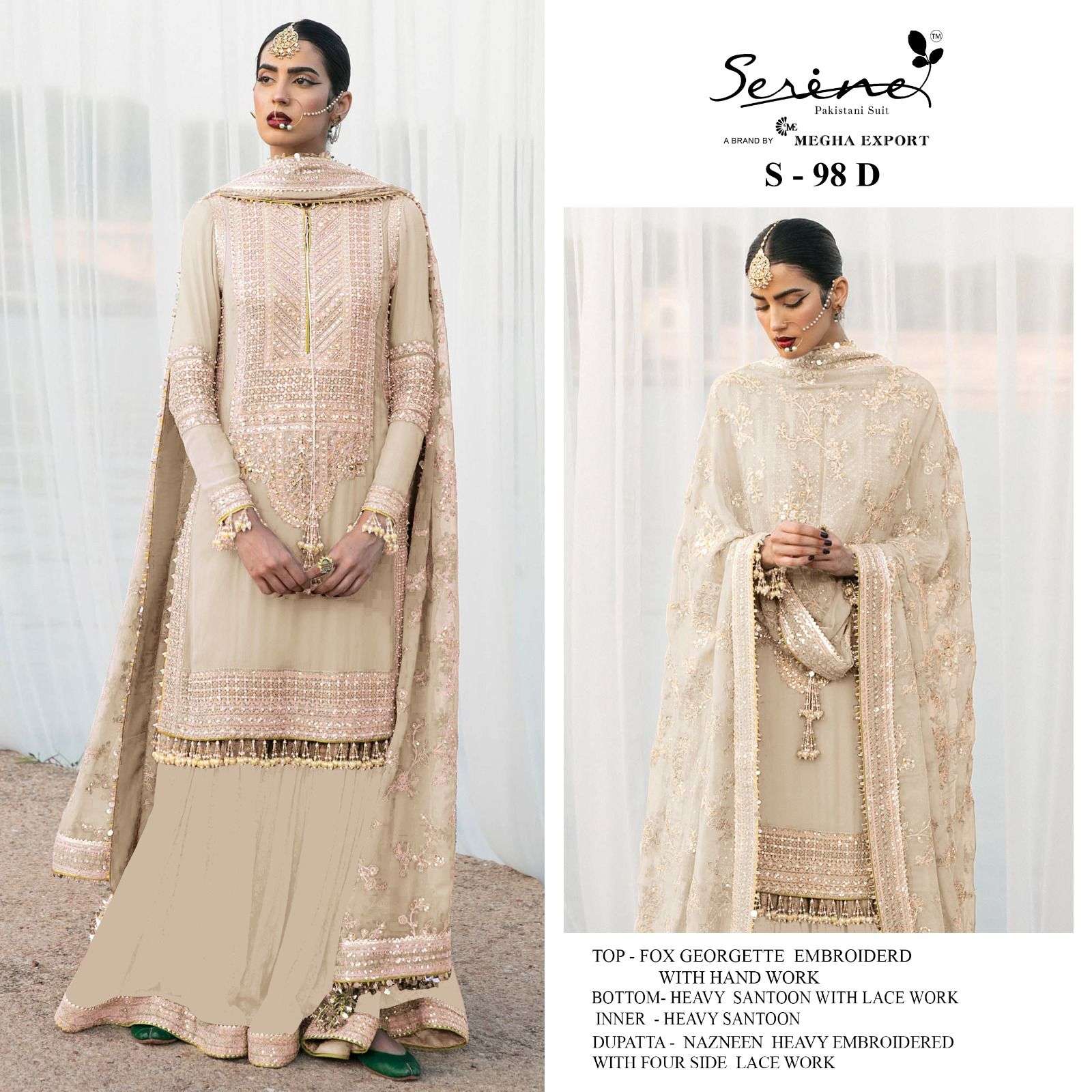 SERINE FAUX GEORGETTE EMBROIDERED SALWAR SUITS AT WHOLESALE ...