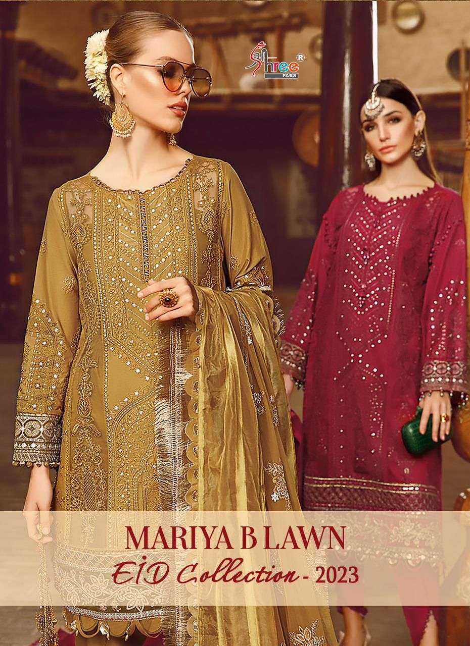Shree Fabs Mariya B Lawn Eid Lawn Cotton with Embroidery wor...