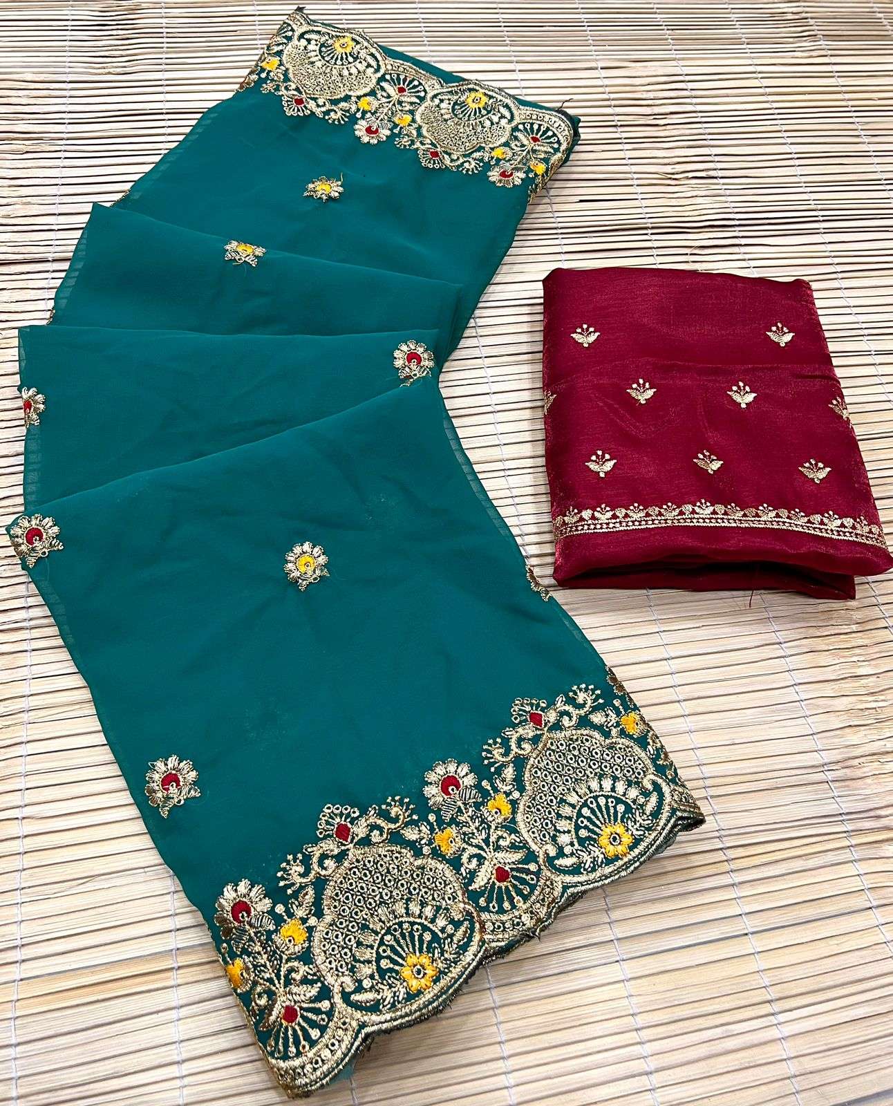 SOFIA SOFT GEORGETTE EMBROIDERY SAREES AT WHOLESALE PRICE