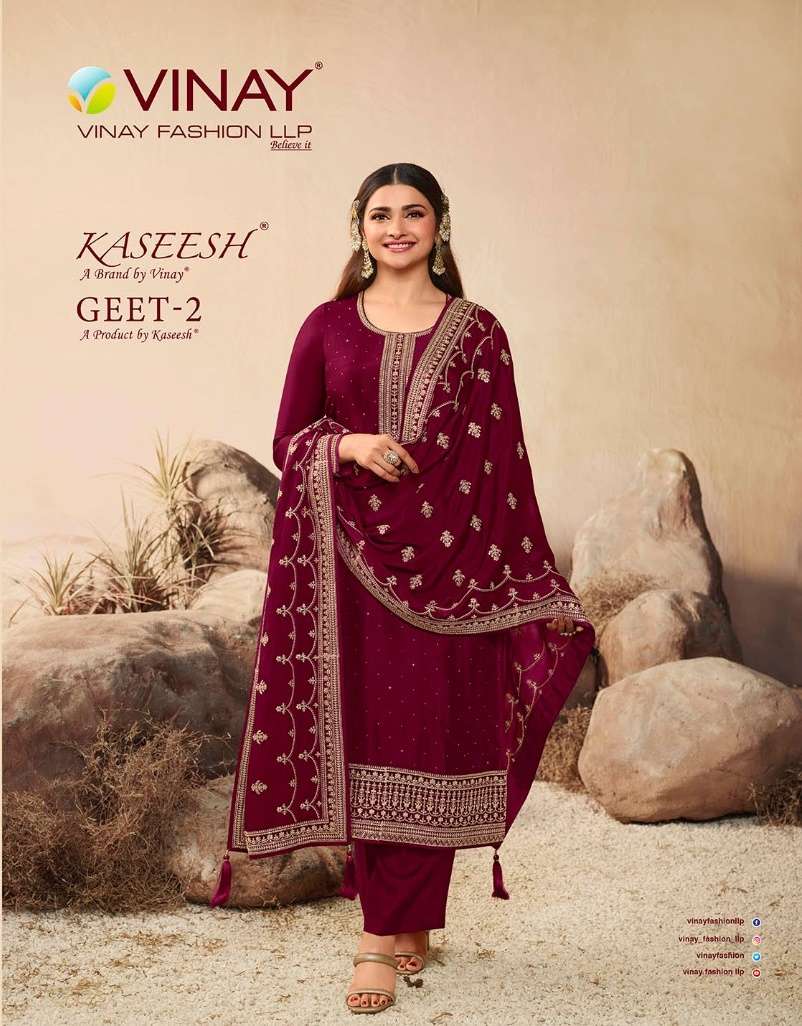 Vinay fashion Geet vol 2 Dola silk with heavy Embroidery wor...
