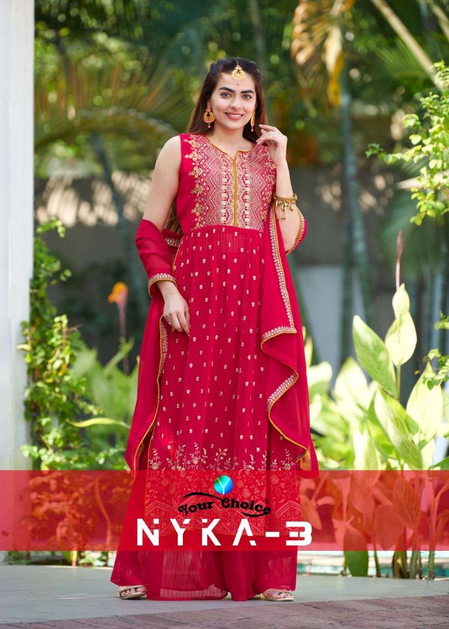 YOUR CHOICE NYKA VOL 3 BLOOMING GEORGETTE SALWAR SUITS COLLE...