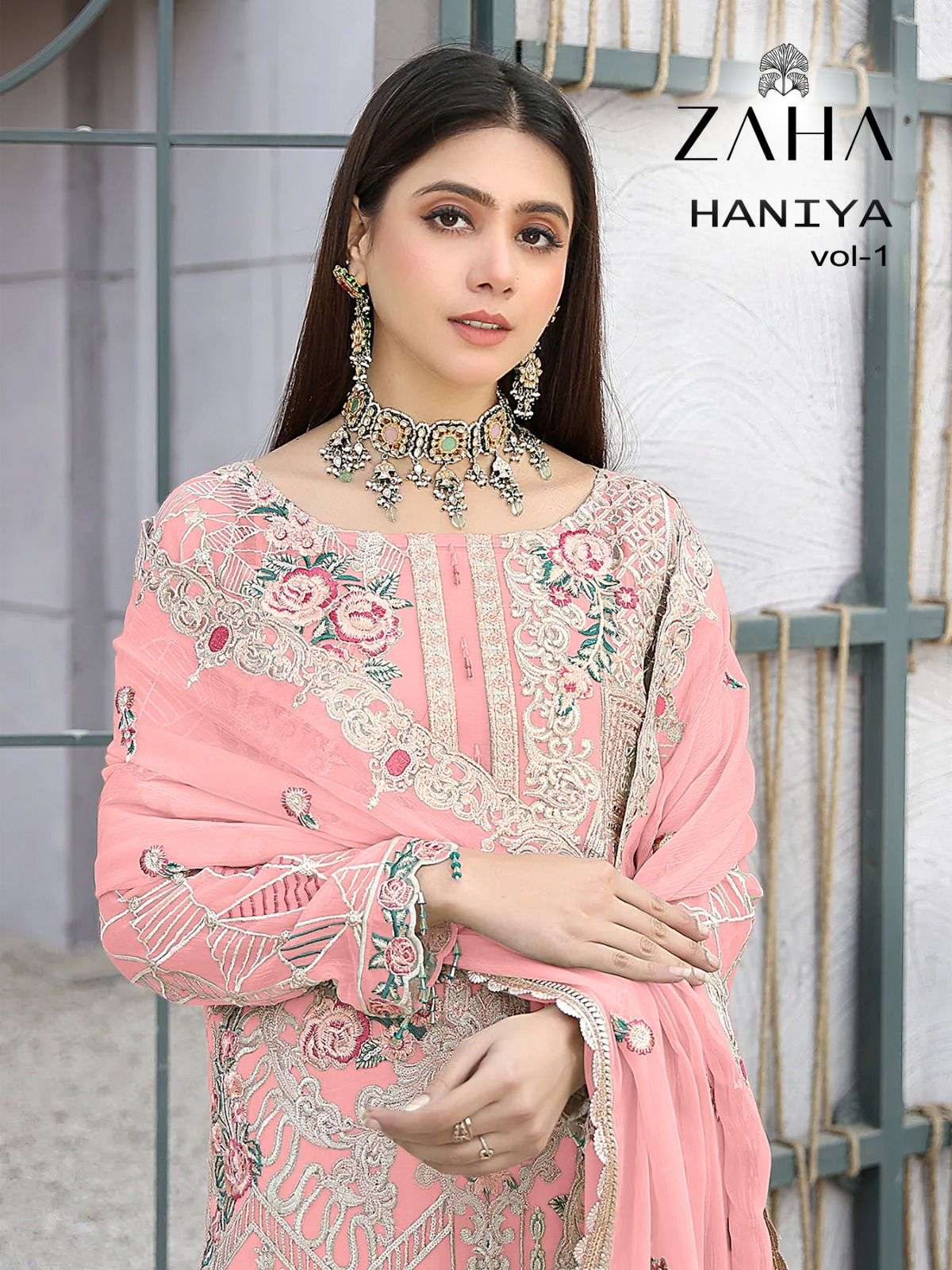 ZAHA HANIYA VOL 1 GEORGETTE WITH HEAVY EMBROIDERED SALWAR SU...