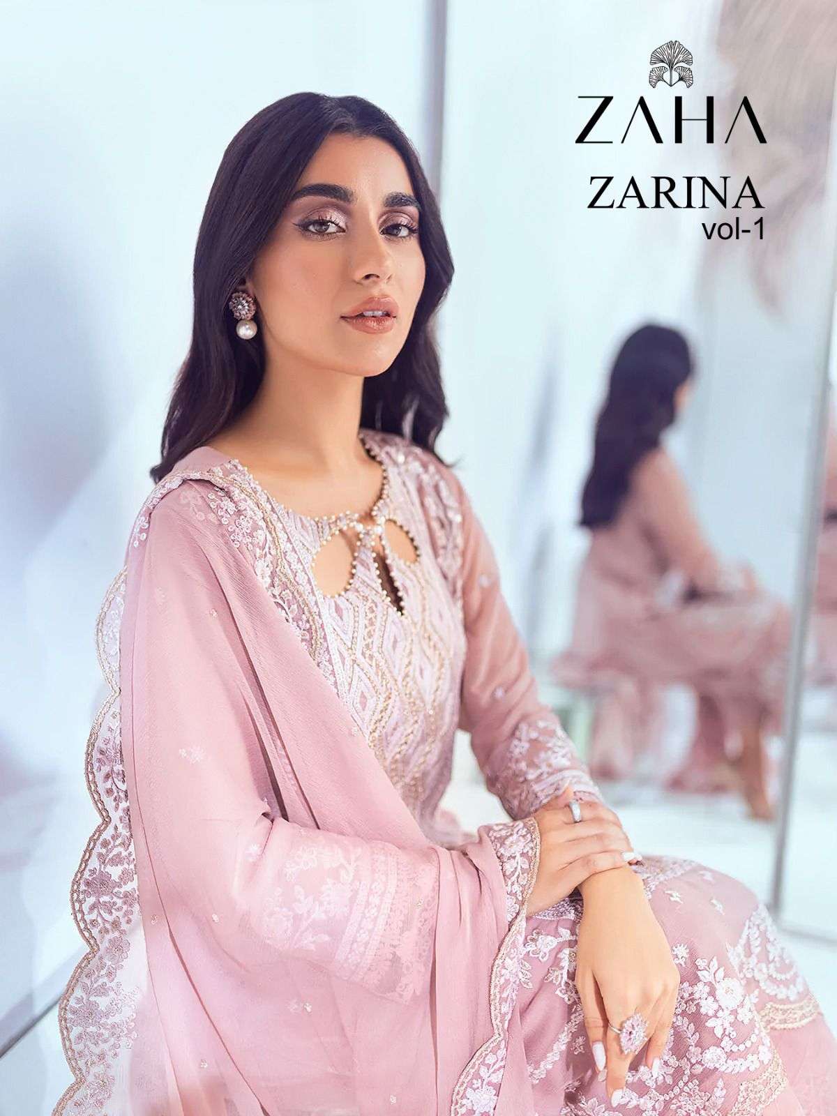 ZAHA ZARINA VOL 1 GEORGETTE WITH HEAVY EMBROIDERED SALWAR SU...