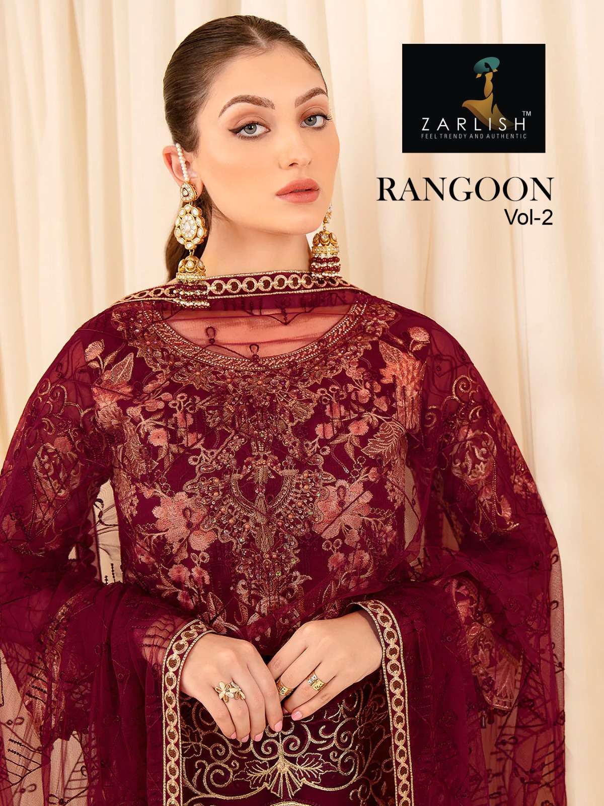 ZARLISH RANGOON VOL 2 GEORGETTE EMBROIDERED SALWAR SUITS WHO...