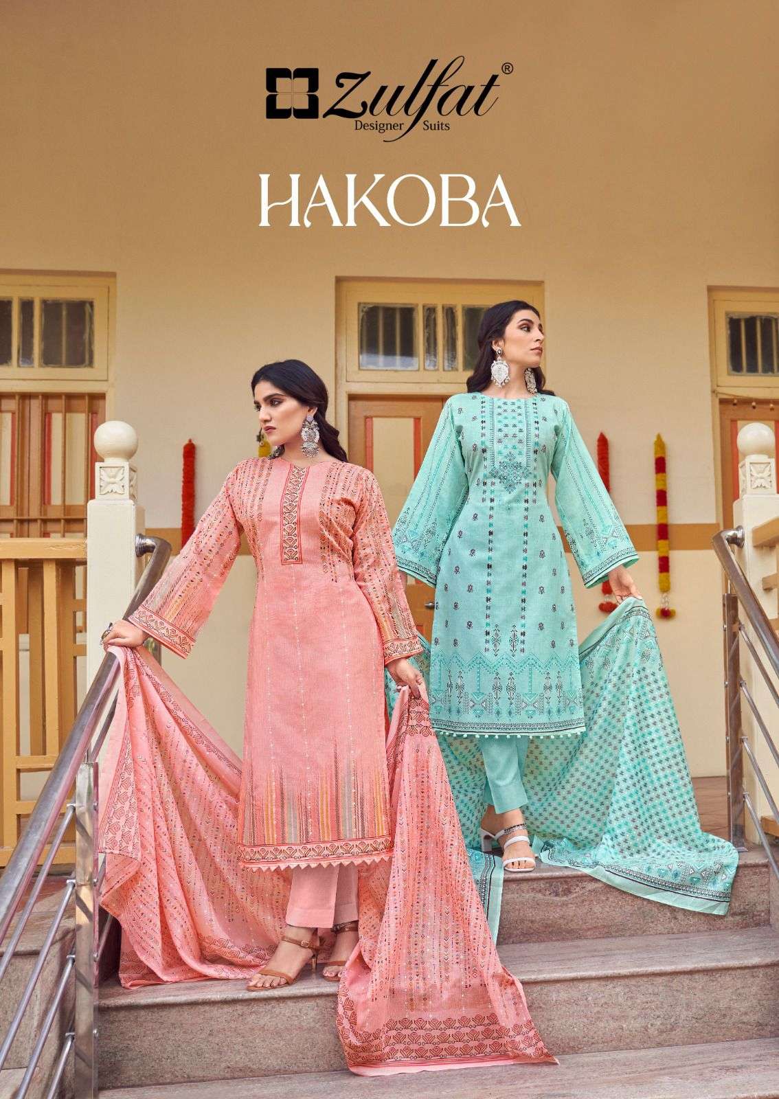 ZULFAT HAKOBA PURE COTTON PRINT SALWAR KAMEEZ AT WHOLESALE P...