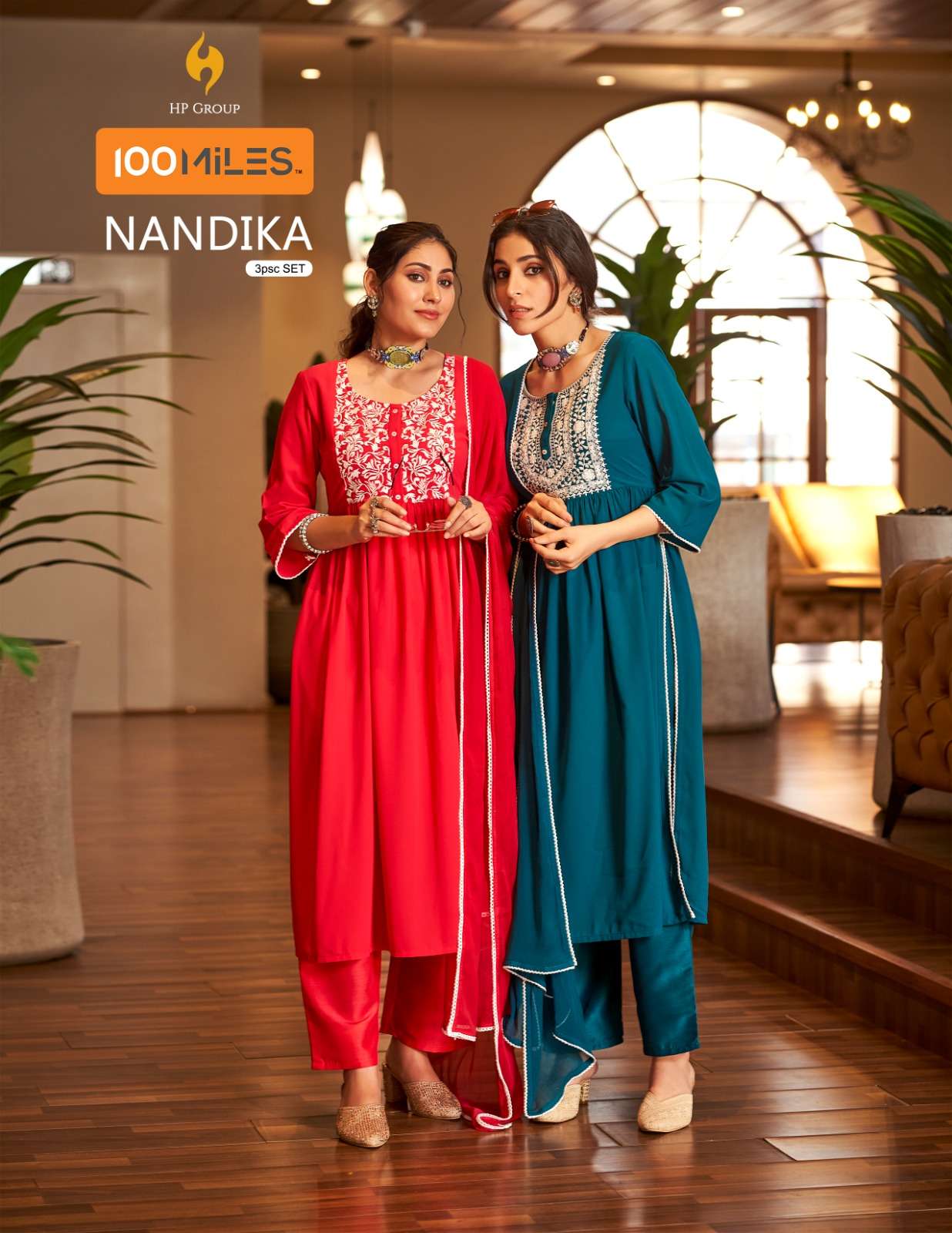 100 MILES NANDIKA GEORGETTE EMBROIDERED KURTIS COLLECTION AT...