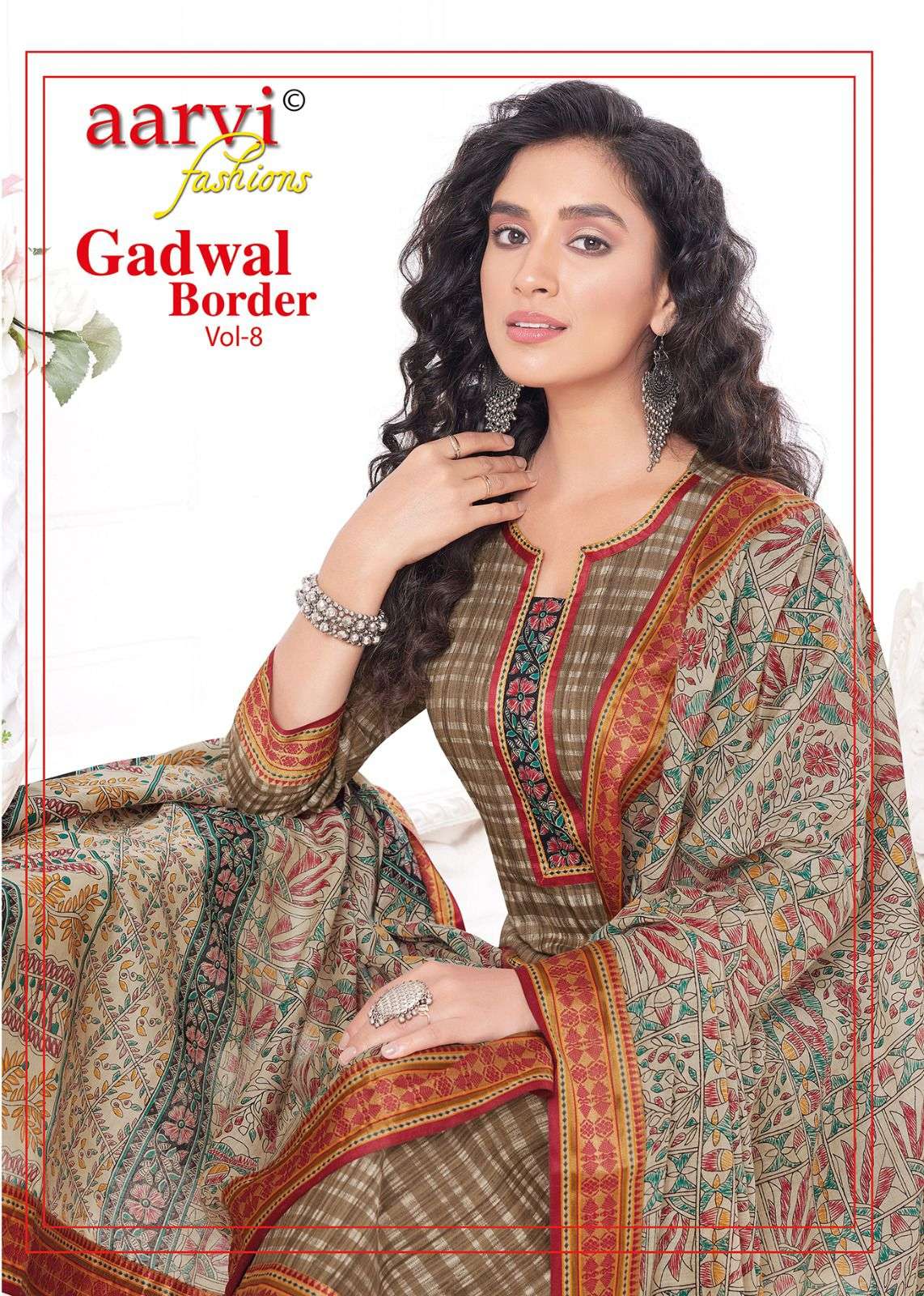 AARVI GADWAL BORDER VOL 8 PURE CAMBRIC COTTON STITCHED SUITS...