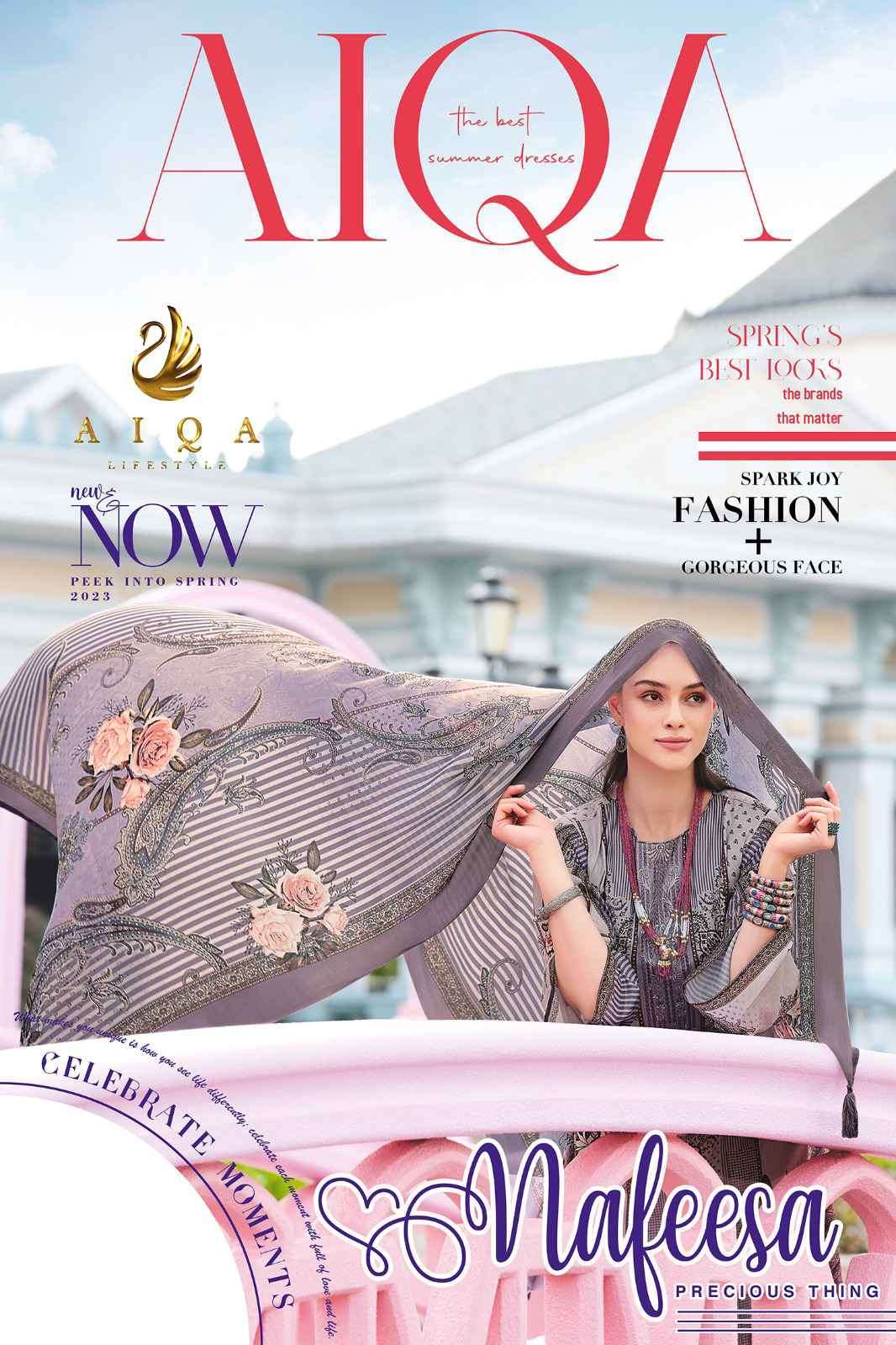 AIQA NAFEESA PURE BEMBERG COTTON SILK SALWAR KAMEEZ AT WHOLE...