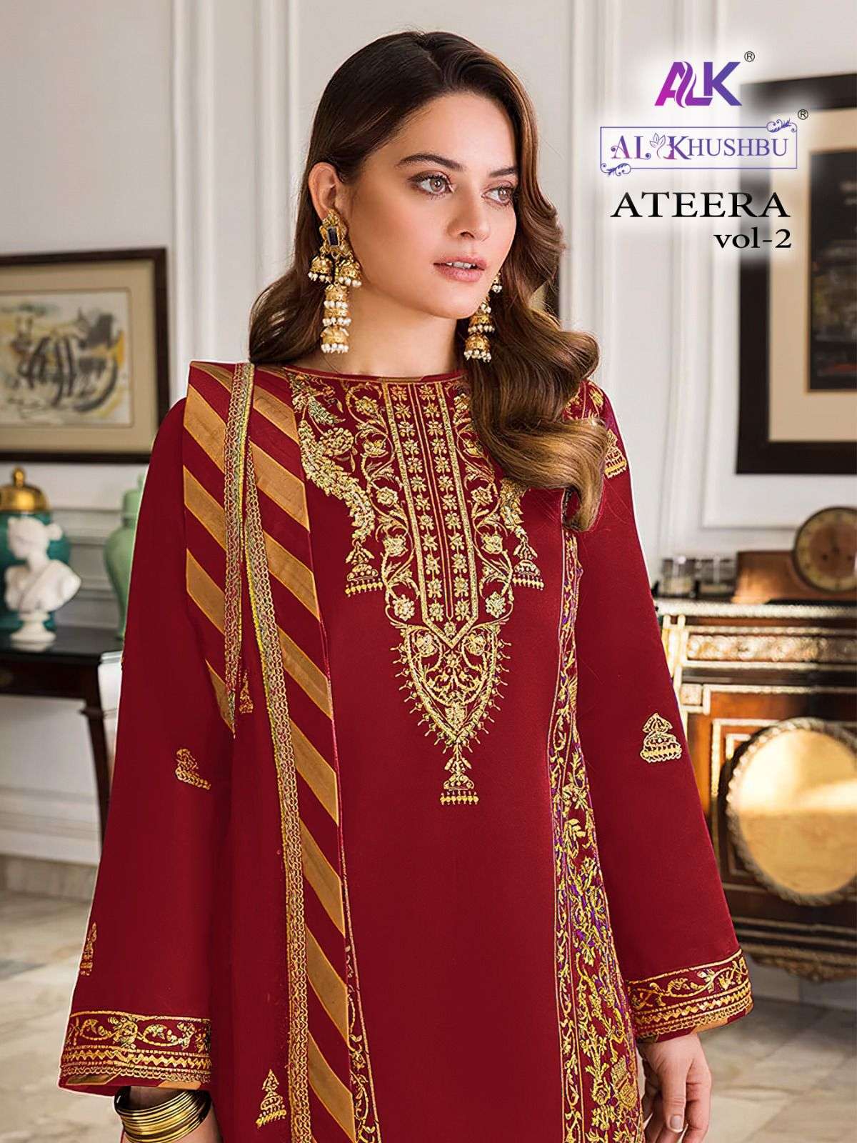 AL KHUSHBU ATEERA VOL 2 GEORGETTE EMBROIDERED SUITS AT WHOLE...