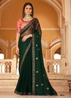 Chinon with Sequence Thread Embroidery work Fancy Saree coll...