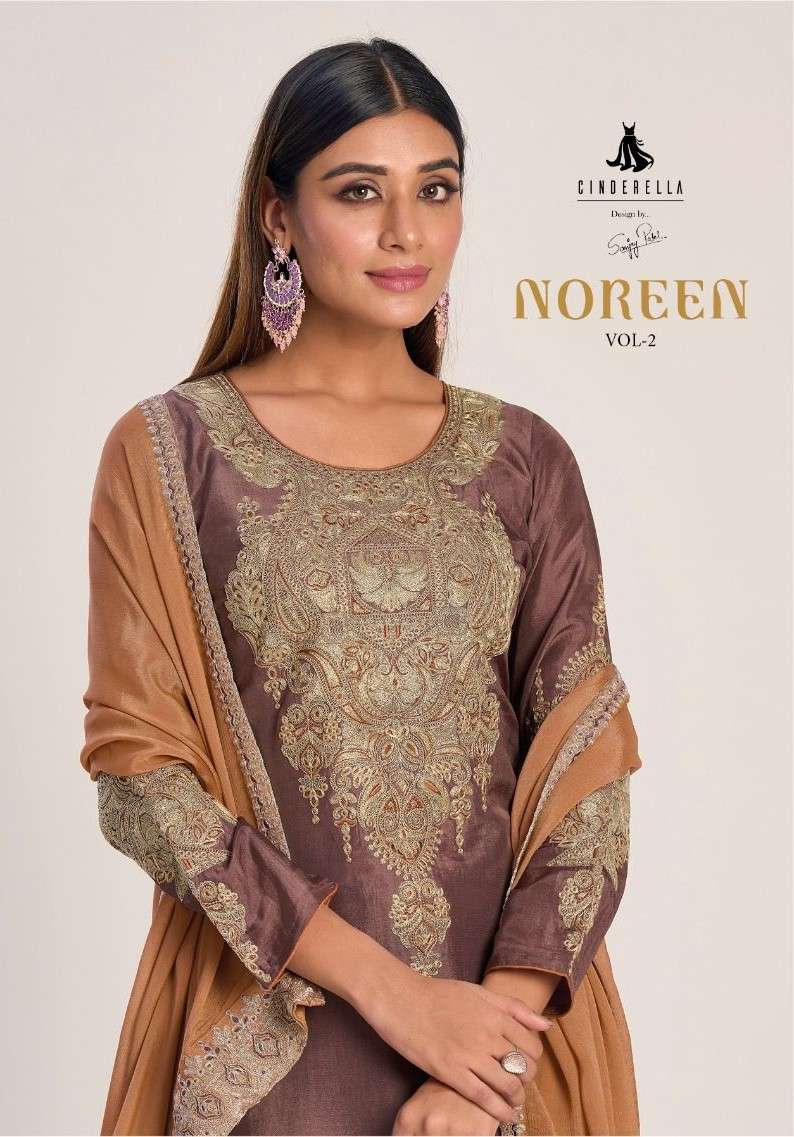 CINDERELLA NOREEN VOL 2 PURE GREEN SILK SALWAR SUITS AT WHOL...