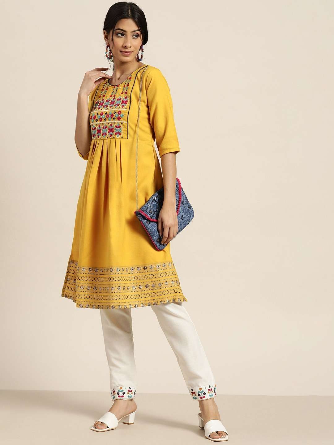 Cotton with Simple Hand wrok Fancy Kurti collection