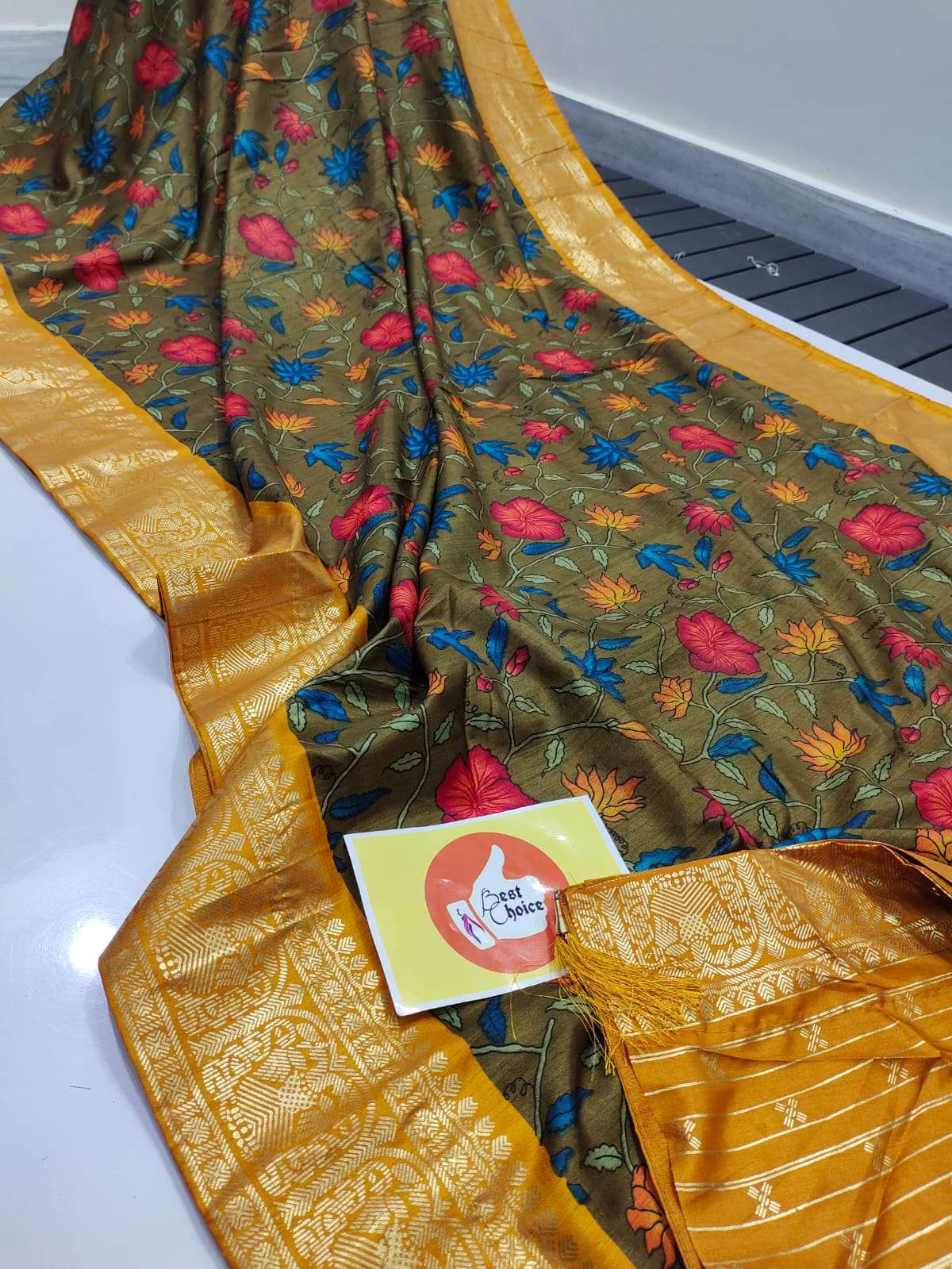 Creap Silk with Printed Fancy Saree collection at best rate