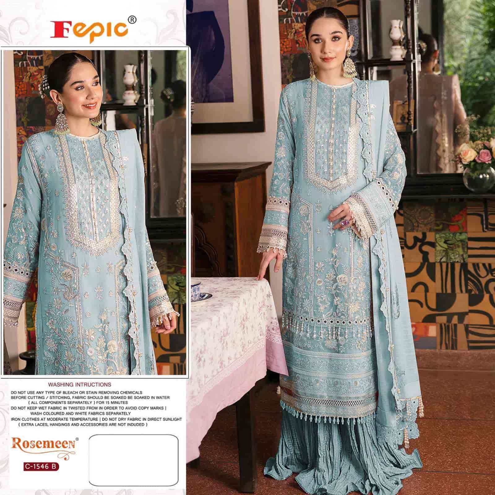 FEPIC ROSEMEEN 1546 ORGANZA EMBROIDERED SUITS AT WHOLESALE P...