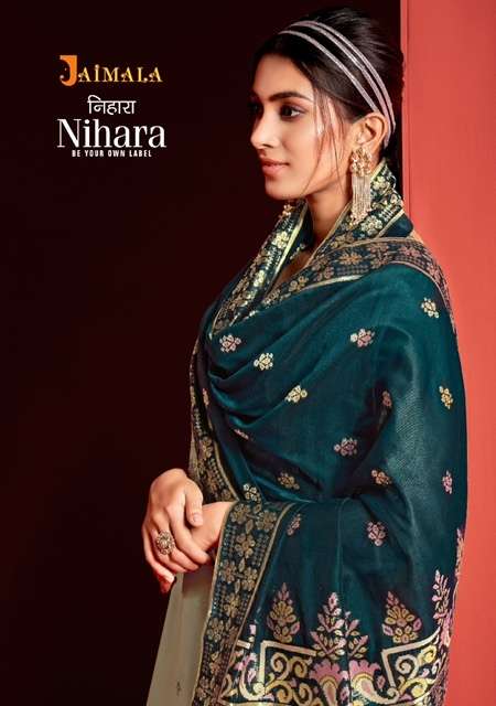 JAIMALA NIHARA VISCOSE CHANDERI EMBROIDERY SALWAR SUITS WHOL...