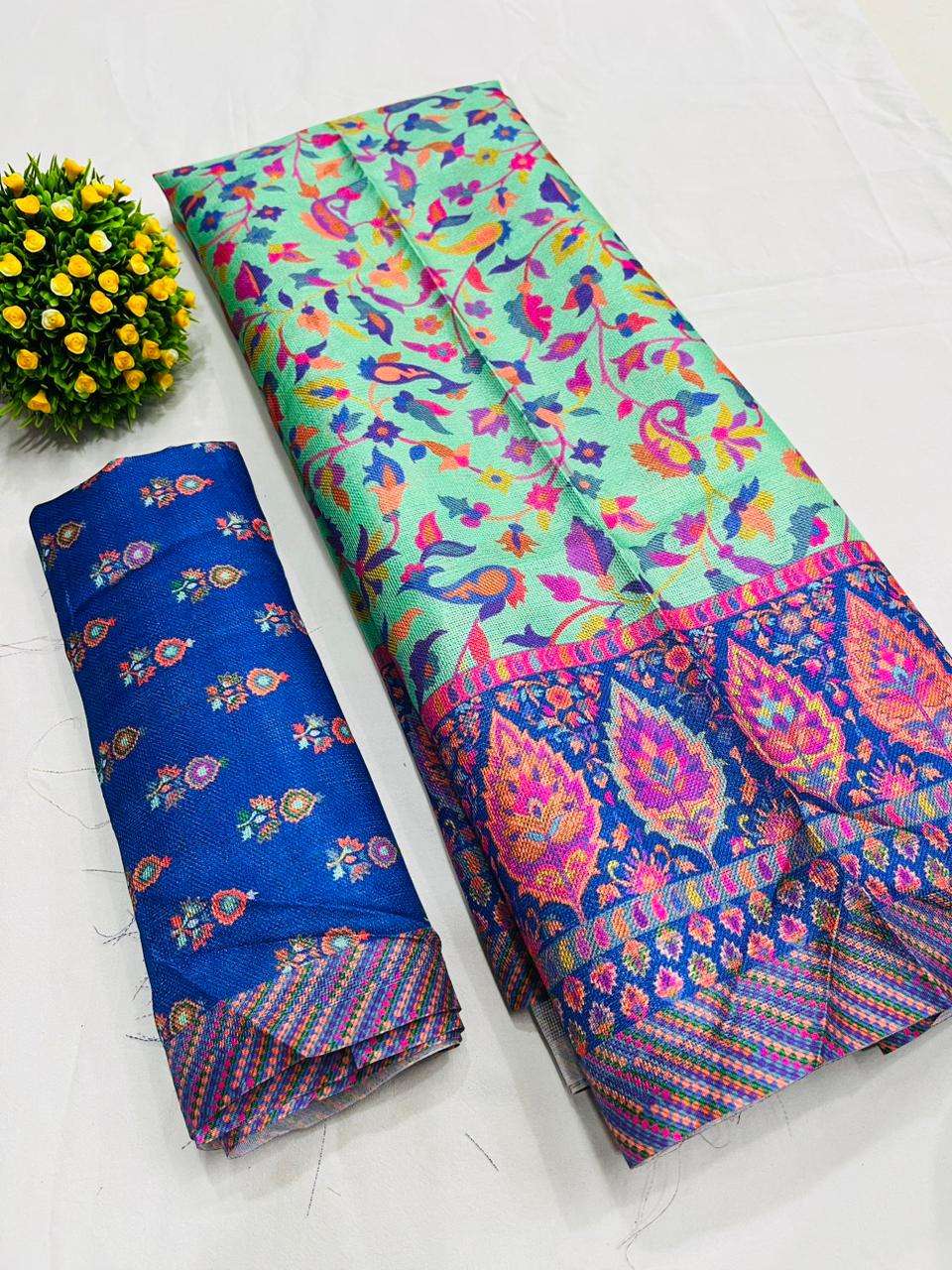 Kalamkari printed Linen Saree collection at best wholesale r...
