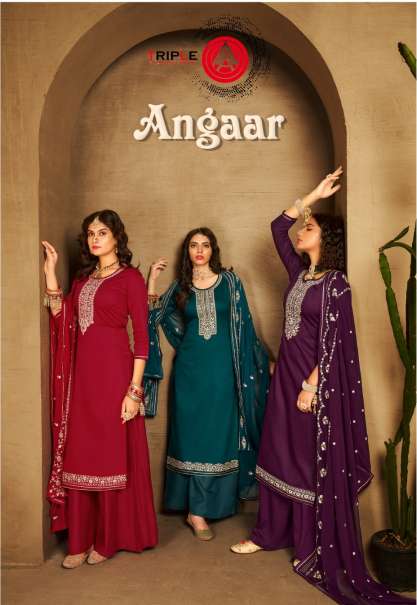 KALARANG ANGAAR JAM SILK WITH WORK SALWAR KAMEEZ AT WHOLESAL...