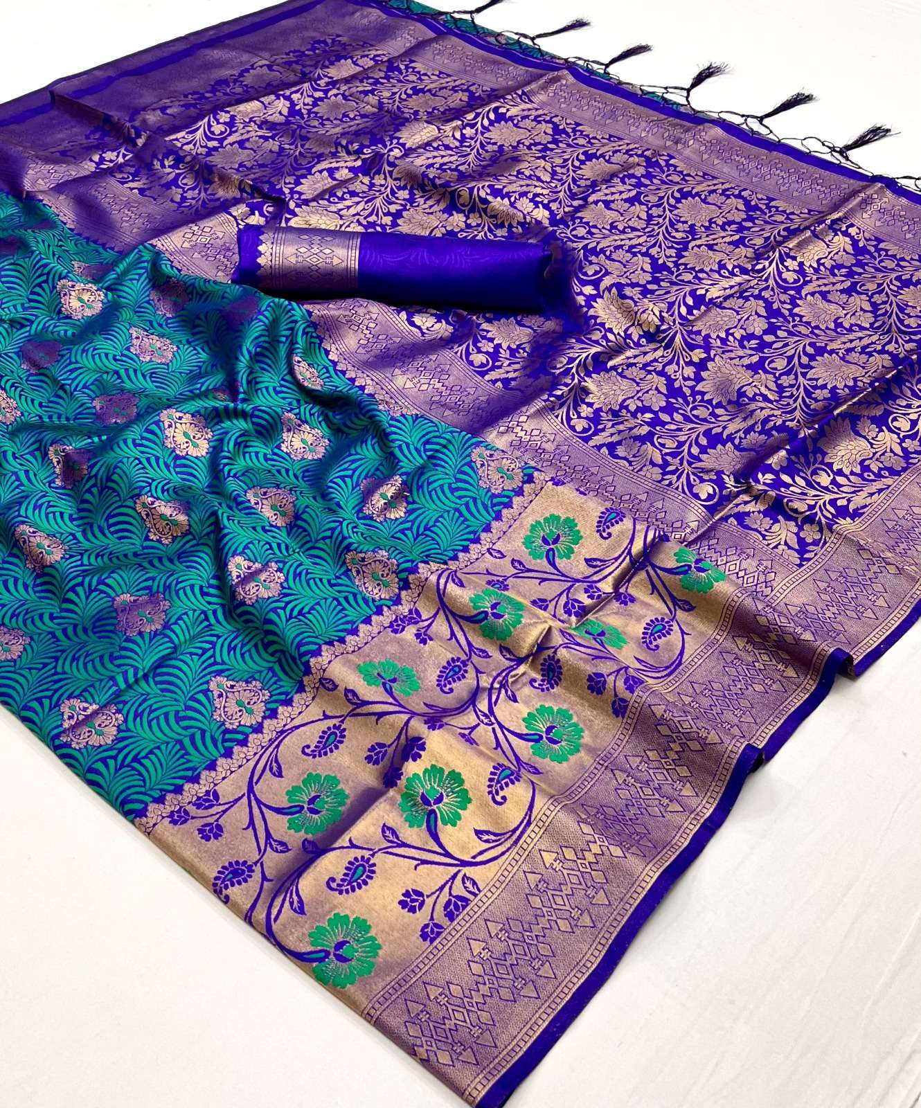 KALKAA SILK with FLower weaving Design saree collection
