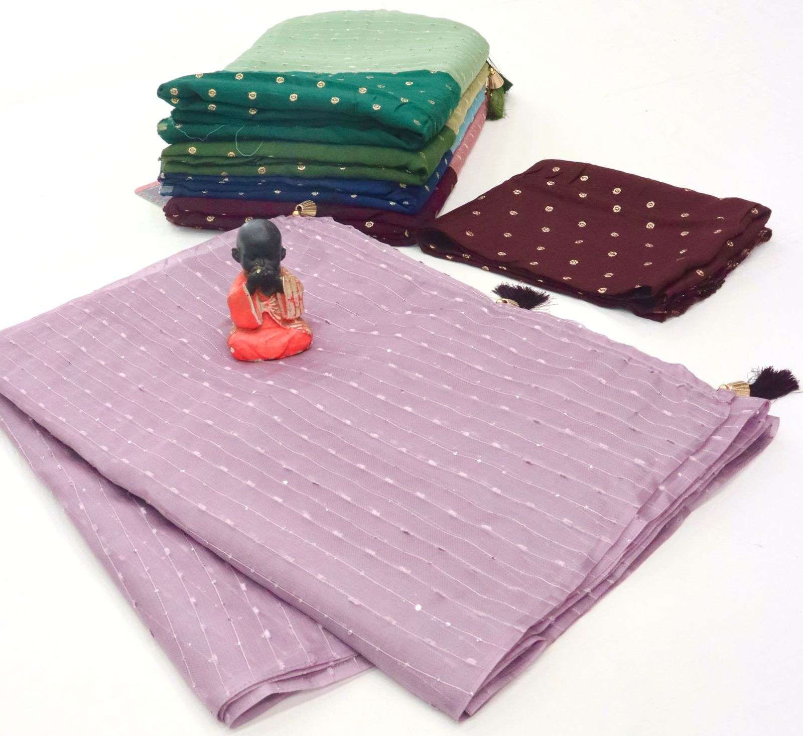 Maya Semi Transparant fabrics with Sequence work saree colle...