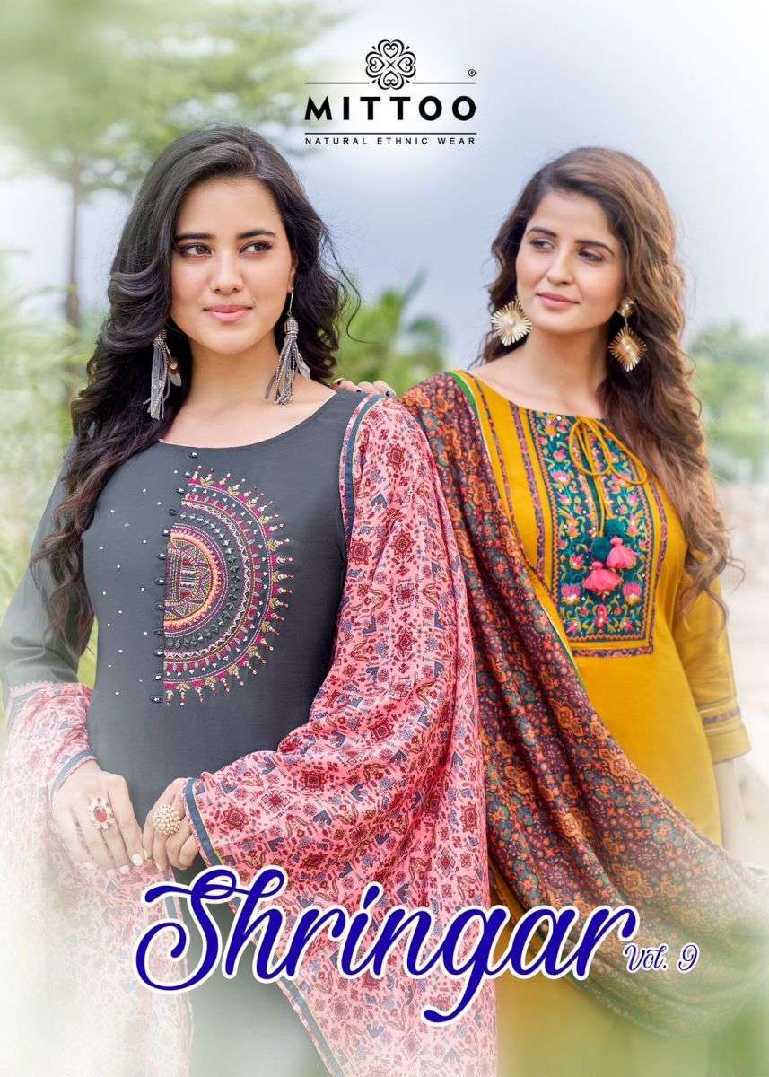 MITTOO SHRINGAR VOL 9 VISCOSE WEAVING STITCHED SUITS COLLECT...