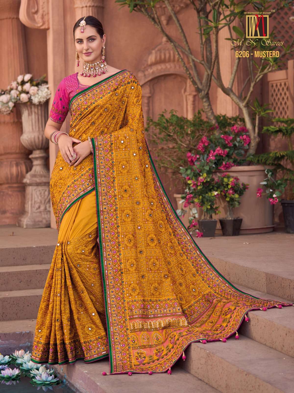 Mn sarees 6206 Colors Banarasi silk with handwork Designer s...
