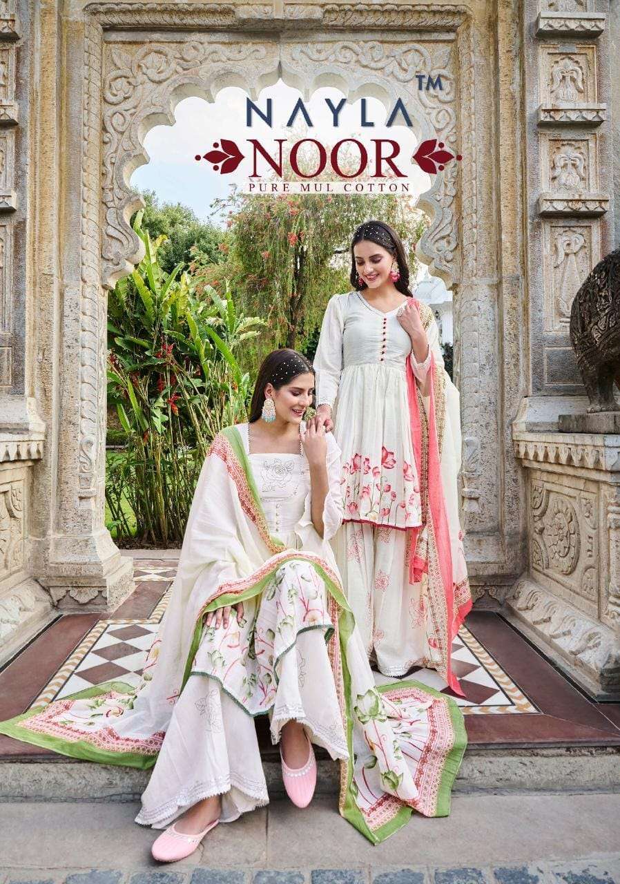 NAYLA NOOR PURE MAL COTTON STITCHED SUITS COLLECTION AT WHOL...