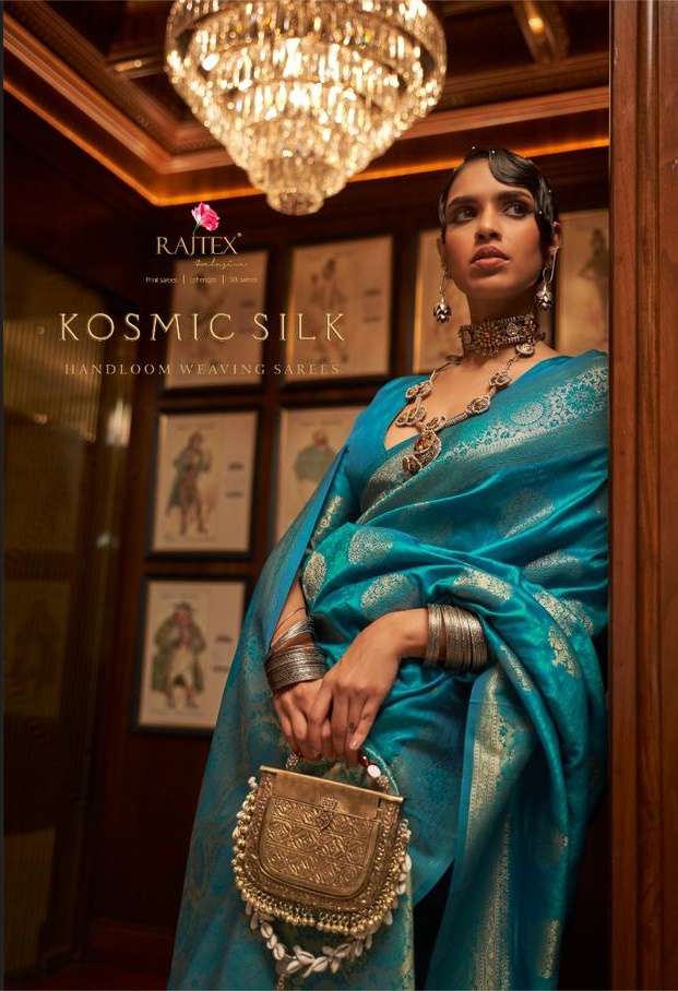 Rajtex KOSMIC Silk with Handloom Weaving design Rich look sa...