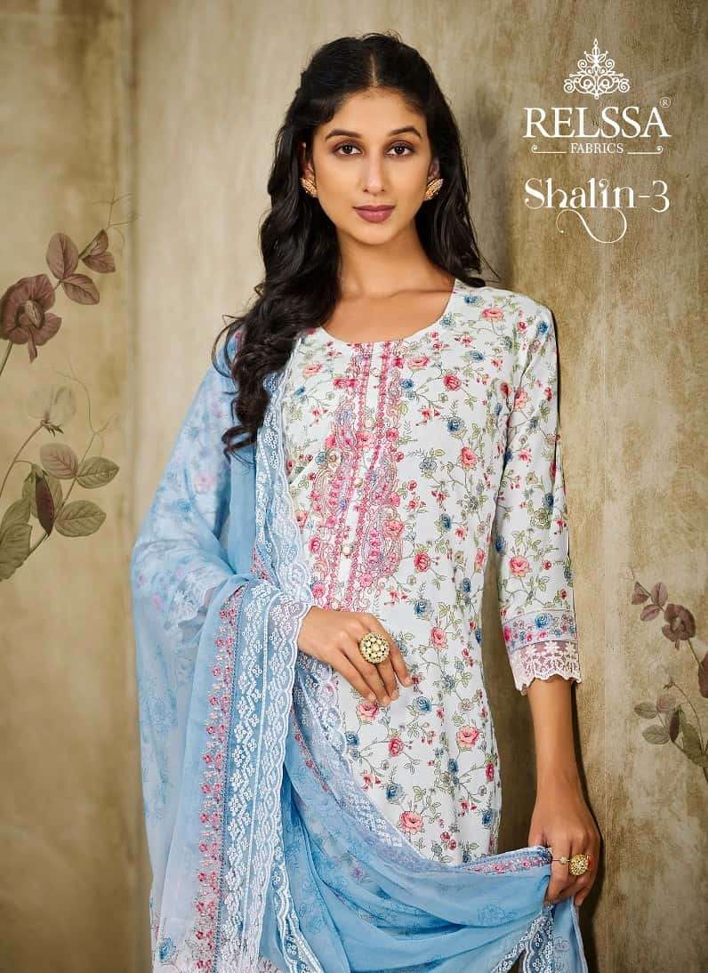 RELSSA SHAHIN VOL 3 PURE COTTON LAWN EMBROIDERY SALWAR KAMEE...