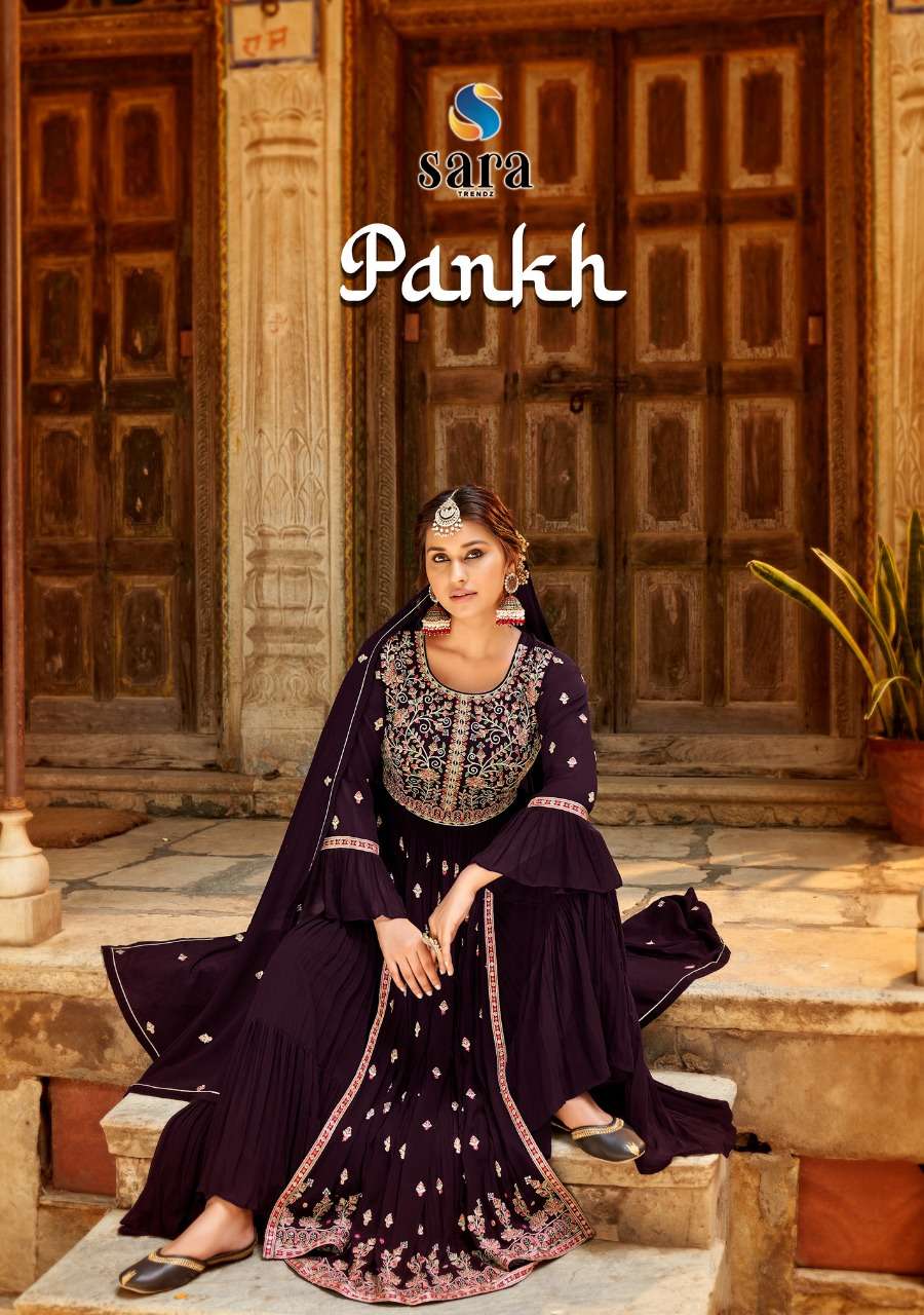 SARA TRENDZ PANKH GEORGETTE HEAVY EMBROIDERY SALWAR KAMEEZ W...