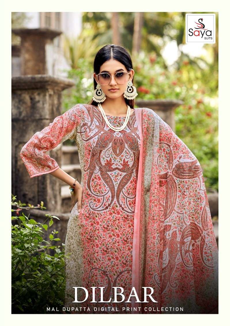 SAYA SUITS DILBAR PURE COTTON DIGITAL PRINT SALWAR KAMEEZ WH...