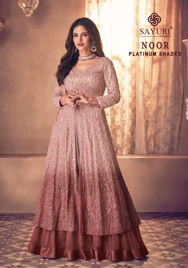 SAYURI NOOR PLATINUM SHADED REAL GEORGETTE STITCHED SALWAR S...