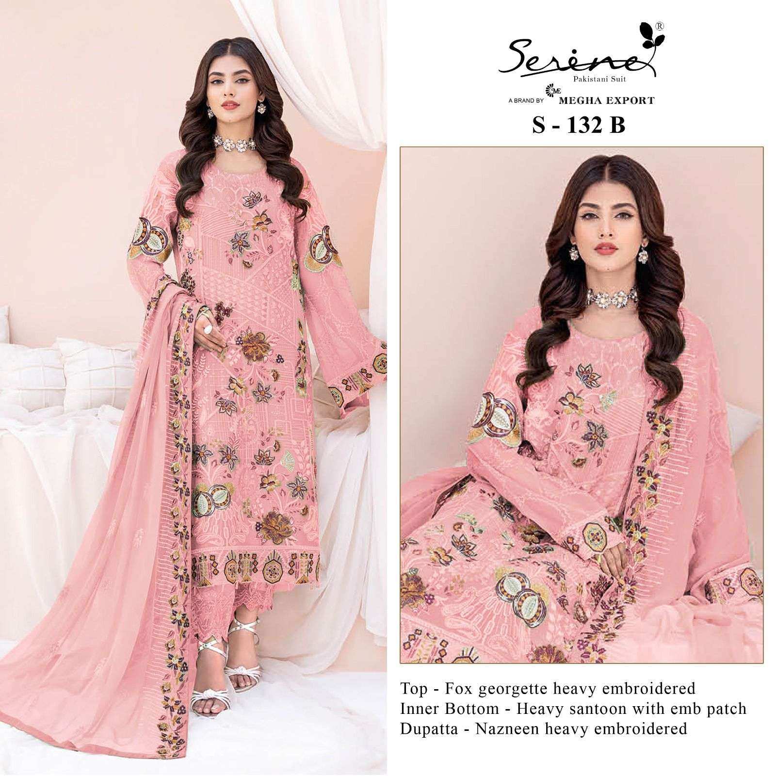 SERINE FAUX GEORGETTE EMBROIDERED SALWAR SUITS AT WHOLESALE ...