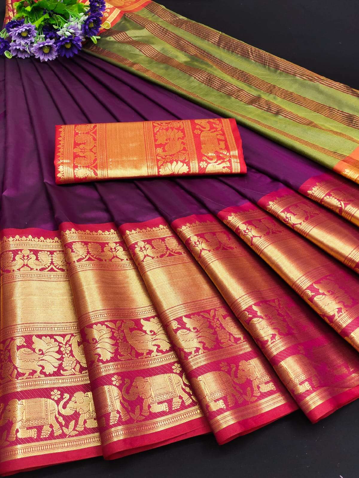 Silk with Jacquard Weaving Border saree collection at best r...