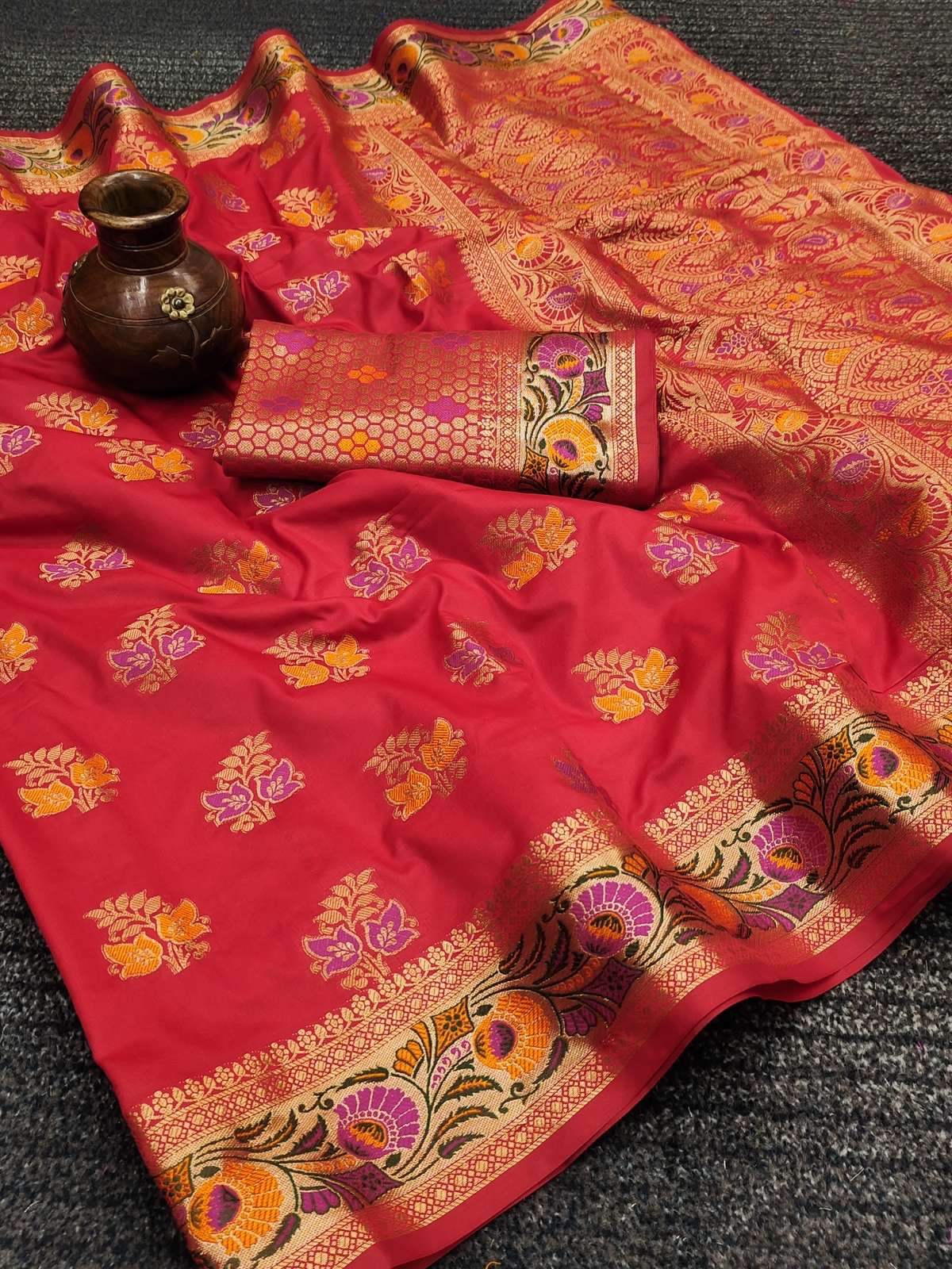 Silk With Minakari Weaving Design Saree collection