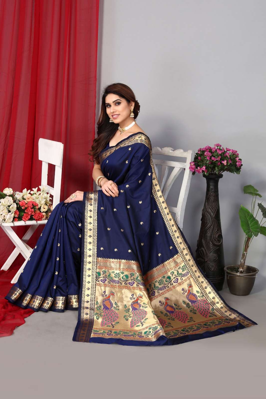 Silk with Traditional Paithani Design saree collection