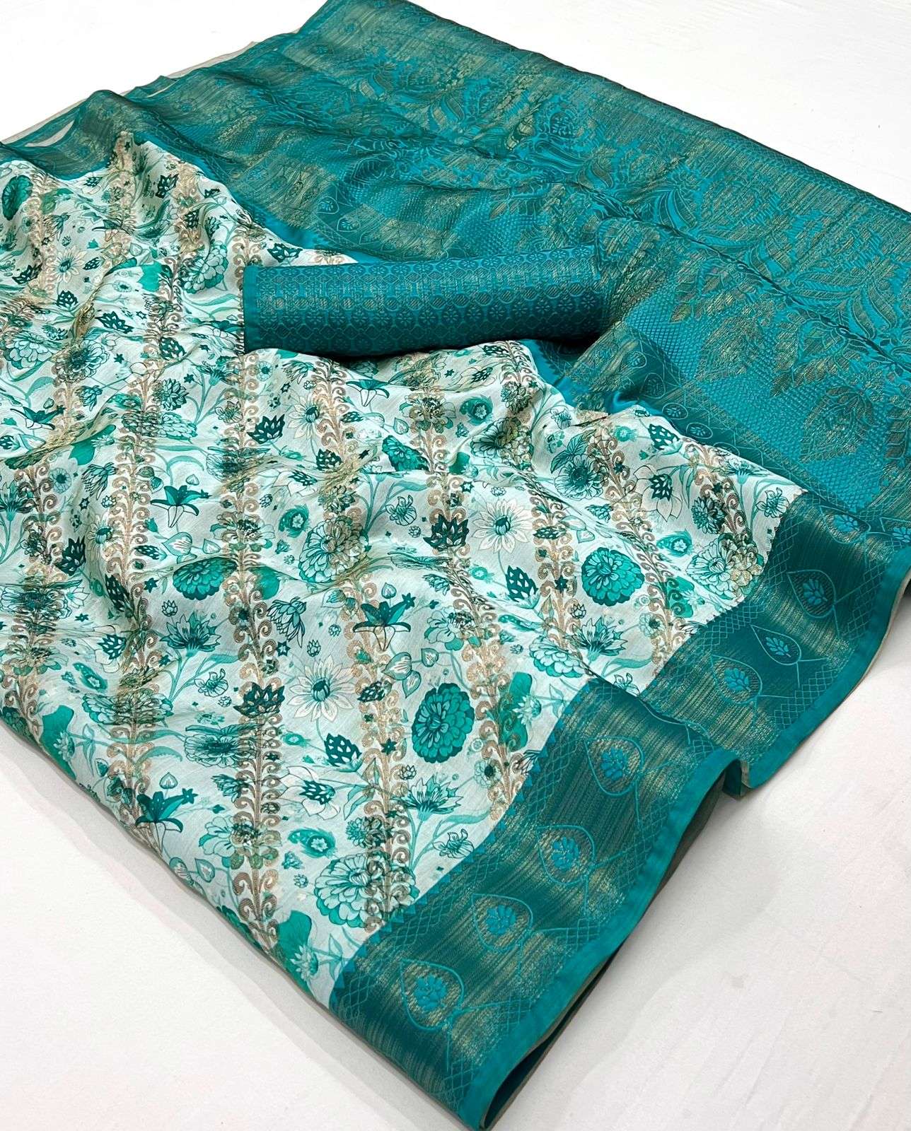 Soft Silk with Printed Fancy Look Summer wear saree collecti...