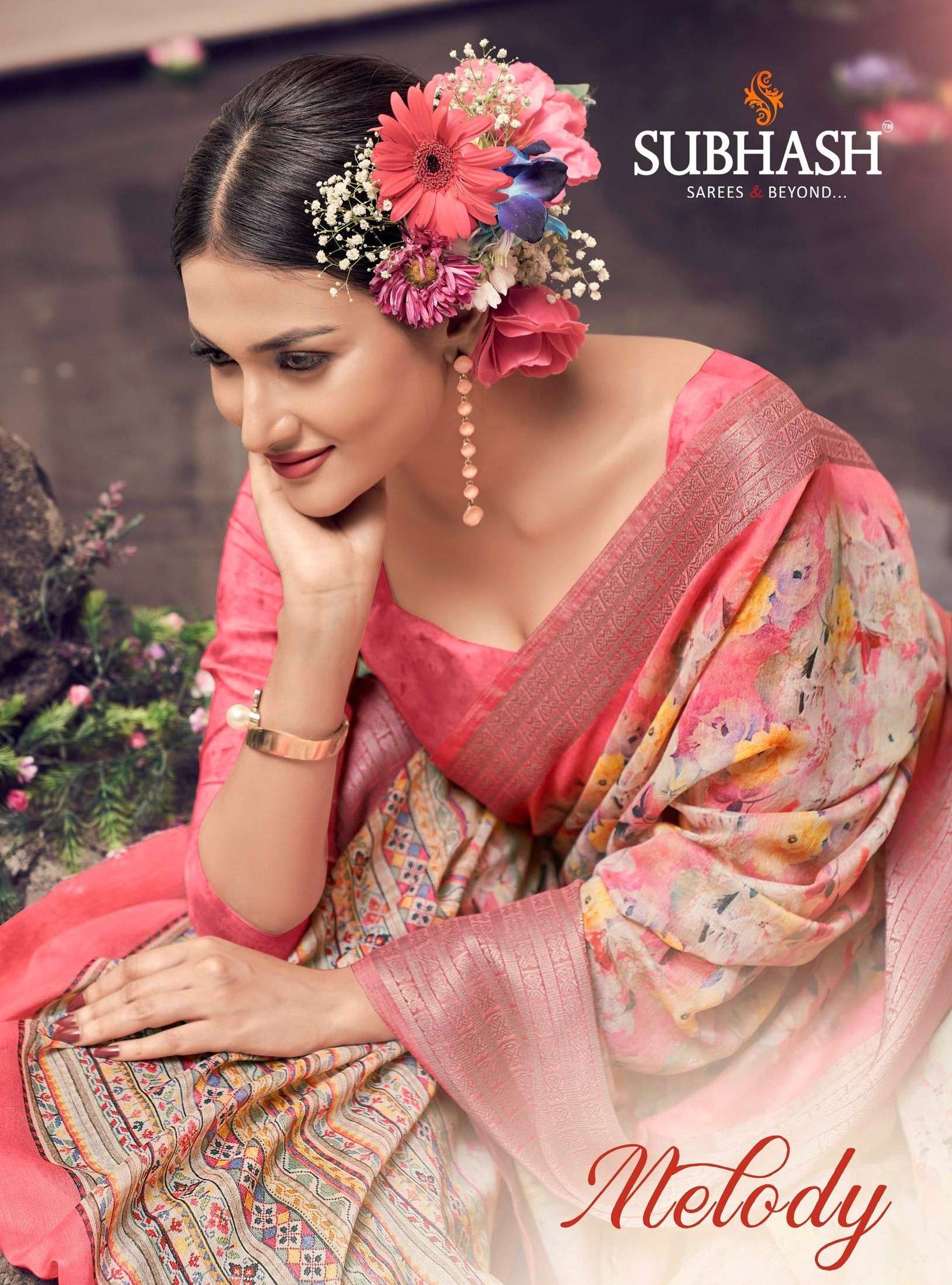 Subhash Melody Cotton with Printed fancy saree collection at...