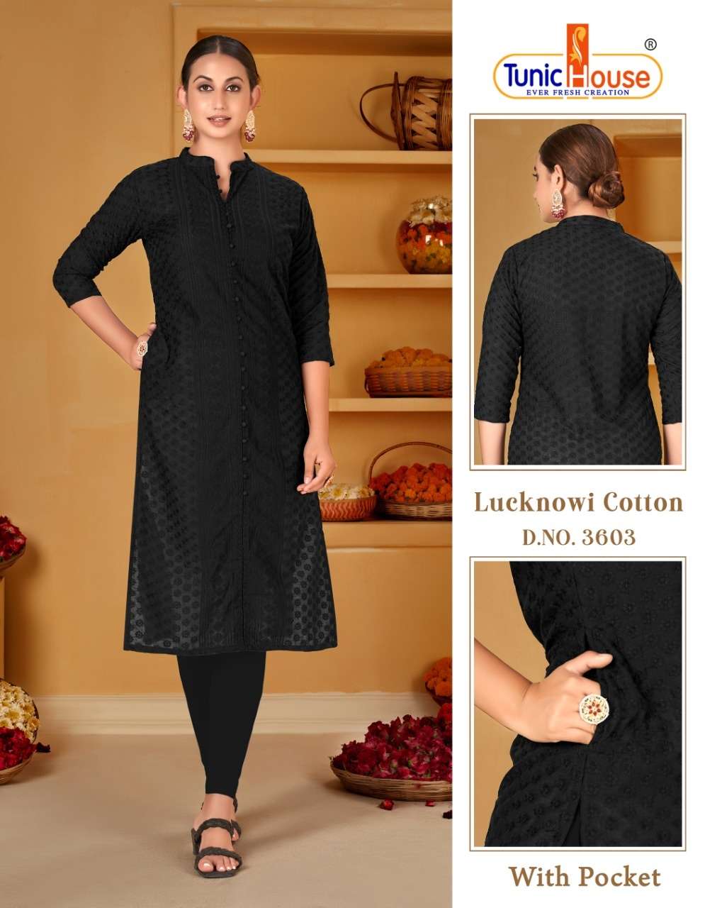 TUNIC HOUSE LUCKNOWI COTTON SUMMER KURTIS COLLECTION AT WHOL...