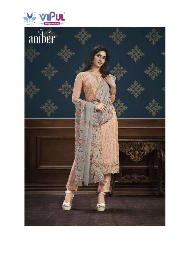 VIPUL FASHION AMBER NEW CHINON WITH EMBROIDERY SALWAR KAMEEZ...