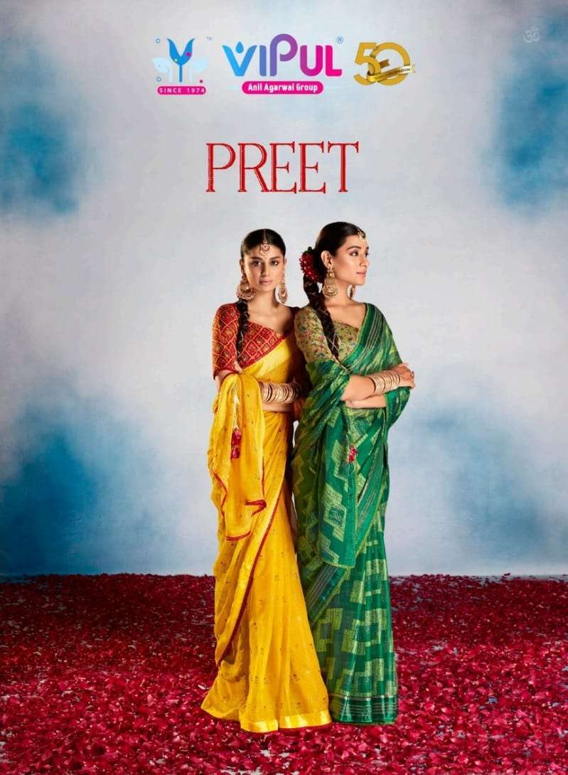 Vipul fashion Preet chiffon with Printed fancy saree collect...