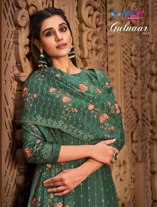 VIPUL GULNAAR VOL 3 CHINON EMBROIDERY SALWAR KAMEEZ WHOLESAL...