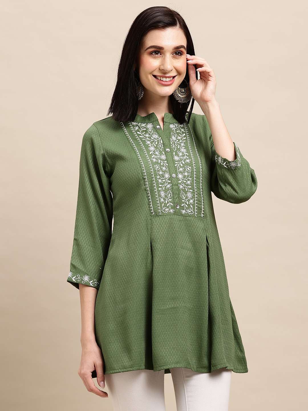 Zeny vol 6 Rayon with fancy Handwork Neck Design Kurti colle...
