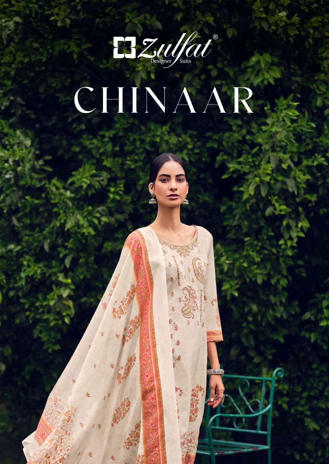 ZULFAT CHINAAR PURE COTTON PRINT EMBROIDERY SALWAR SUITS AT ...