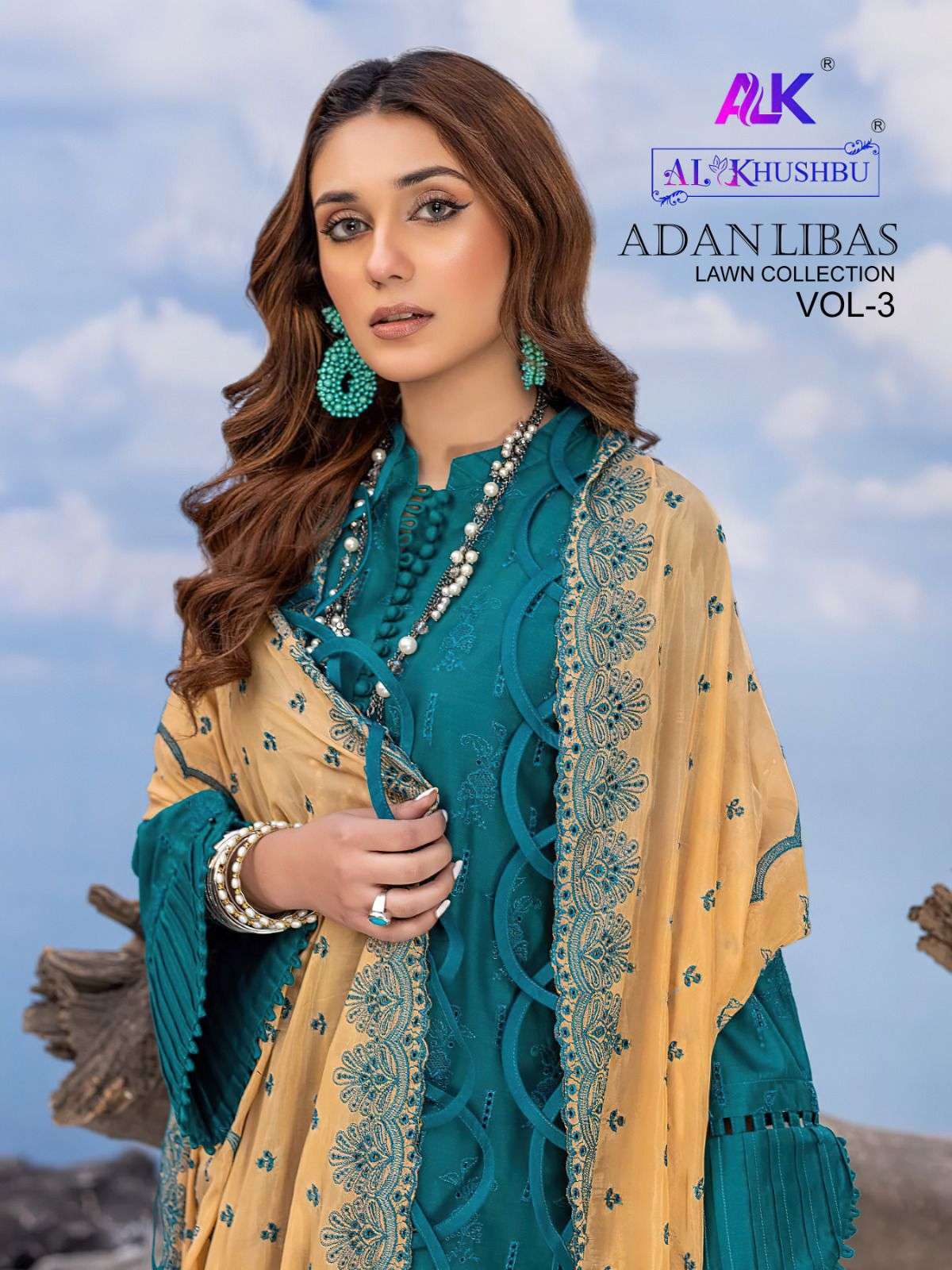 AL KHUSHBU ADAN LIBAS VOL 3 CAMBRIC COTTON WITH EMBROIDERY S...
