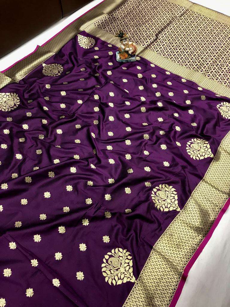 Badal lichi Silk with Weaving design Fancy Look saree collec...