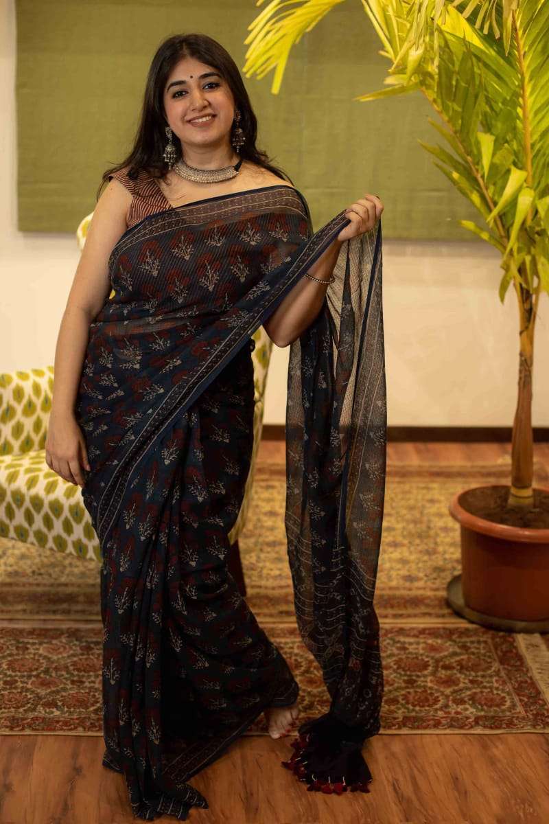 Fancy Look Kota Doriya Silk with Printed Regular wear Saree ...