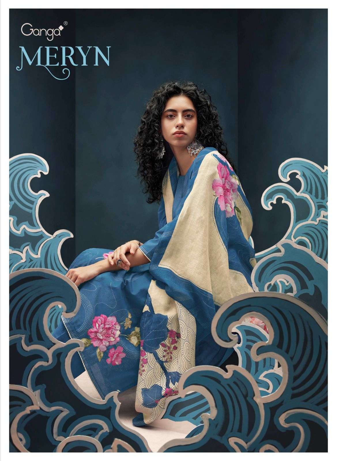 GANGA MERYN COTTON PRINTED EMBROIDERY SALWAR SUITS AT WHOLES...