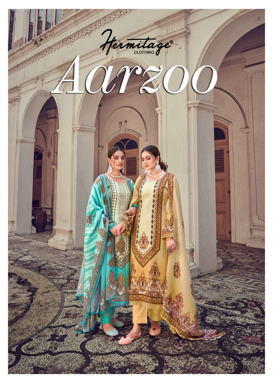 HERMITAGE AARZOO PURE LAWN DIGITAL PRINT EMBROIDRY SALWAR SU...