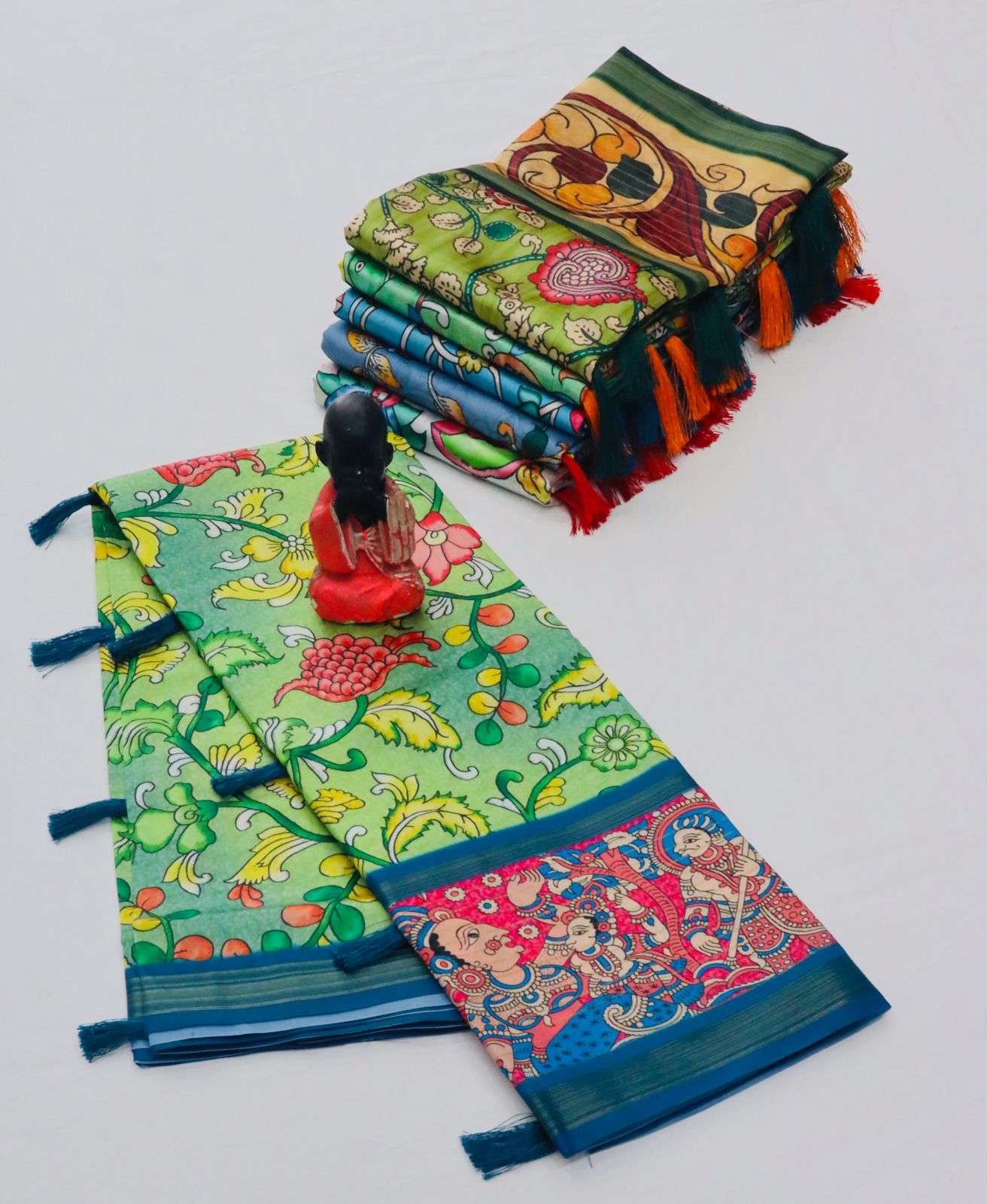 Indian Style Silk with Kalamkari printed saree collection